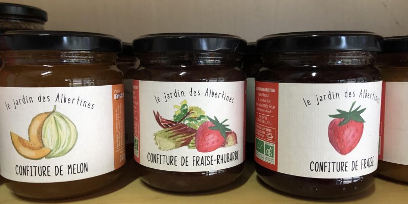 Jam jars with labels